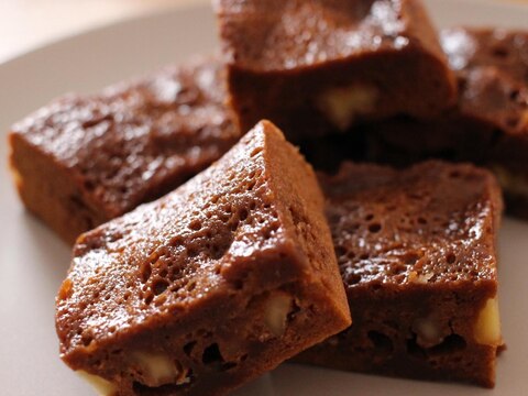 1で覚える/レンジ1分10秒 簡単米粉のブラウニー